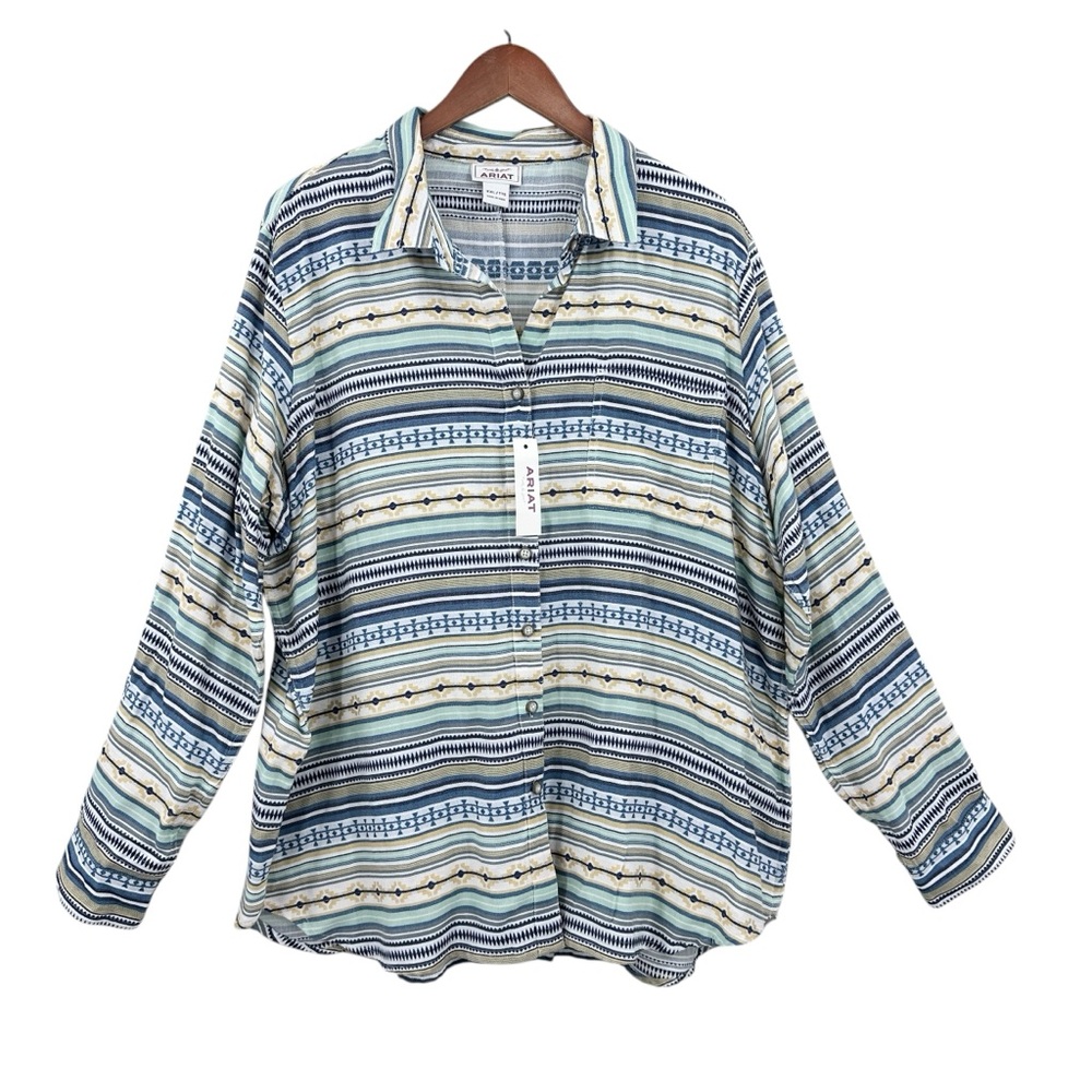 New ARIAT Shirt Super Sunny Jacquard Long Sleeve Western